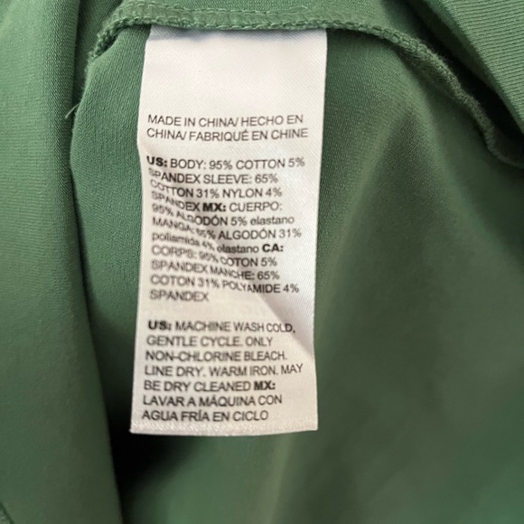 Chico’s Knit And Woven Tiered-Sleeve Top size 0 Small / Medium Envy Green - Picture 7 of 8